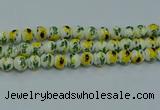 CPB731 15.5 inches 6mm round Painted porcelain beads