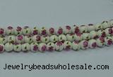 CPB741 15.5 inches 6mm round Painted porcelain beads