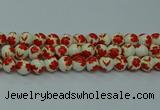 CPB761 15.5 inches 6mm round Painted porcelain beads