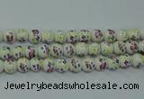 CPB771 15.5 inches 6mm round Painted porcelain beads