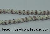 CPB791 15.5 inches 6mm round Painted porcelain beads