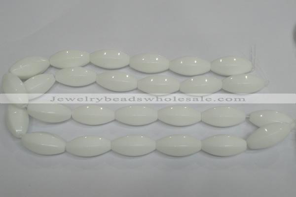 CPB81 15.5 inches 15*30mm rice white porcelain beads wholesale