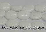 CPB85 15.5 inches 10*14mm oval white porcelain beads wholesale