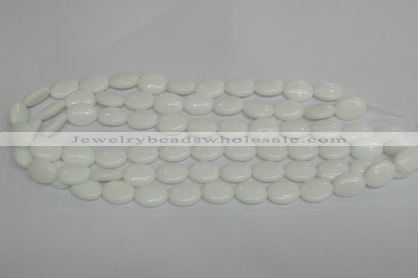 CPB85 15.5 inches 10*14mm oval white porcelain beads wholesale