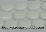 CPB86 15.5 inches 12*16mm oval white porcelain beads wholesale