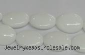 CPB87 15.5 inches 13*18mm oval white porcelain beads wholesale