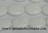 CPB88 15.5 inches 15*20mm oval white porcelain beads wholesale