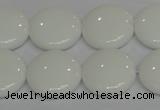 CPB98 15.5 inches 18mm flat round white porcelain beads wholesale