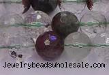 CPC12 15.5 inches 10mm faceted round green phantom quartz beads