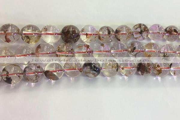 CPC654 15.5 inches 12mm round yellow phantom quartz beads