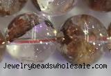 CPC656 15.5 inches 16mm round yellow phantom quartz beads