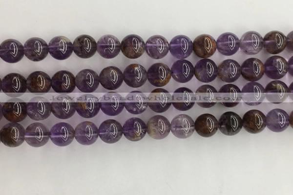 CPC661 15.5 inches 8mm round purple phantom quartz beads