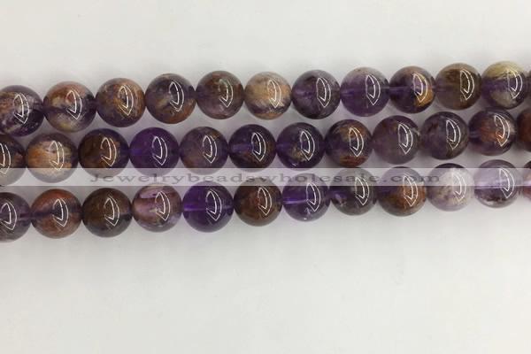 CPC662 15.5 inches 10mm round purple phantom quartz beads