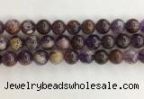 CPC663 15.5 inches 12mm round purple phantom quartz beads