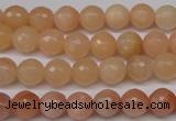 CPE12 15.5 inches 8mm faceted round peach stone beads wholesale