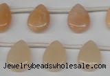 CPE22 Top-drilled 12*16mm flat teardrop peach stone beads wholesale