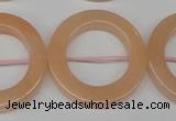 CPE32 15.5 inches 30mm donut peach stone beads wholesale