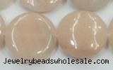 CPI10 15.5 inches 25mm flat round pink aventurine jade beads wholesale