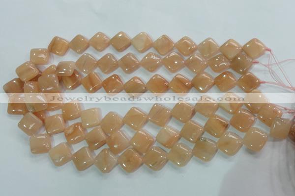 CPI102 15.5 inches 14*14mm diamond pink aventurine jade beads