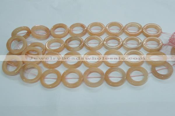 CPI105 15.5 inches 25mm donut pink aventurine jade beads