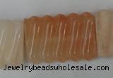 CPI156 15.5 inches 25*35mm carved rectangle pink aventurine jade beads