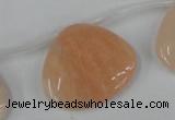 CPI161 Top-drilled 25*30mm carved triangle pink aventurine jade beads