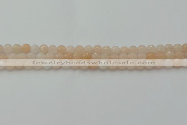 CPI210 15.5 inches 4mm faceted round pink aventurine jade beads