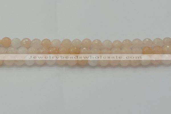 CPI211 15.5 inches 6mm faceted round pink aventurine jade beads