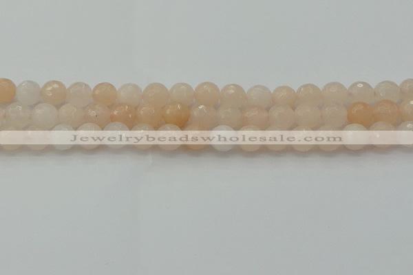 CPI212 15.5 inches 8mm faceted round pink aventurine jade beads