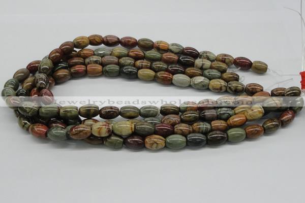 CPJ02 15.5 inches 10*14mm rice picasso jasper beads wholesale