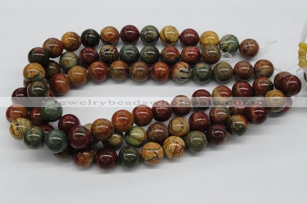 CPJ03 15.5 inches 16mm round picasso jasper beads wholesale