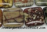 CPJ07 15.5 inches 25*25mm square picasso jasper beads wholesale