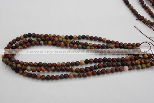 CPJ101 15.5 inches 6mm round picasso jasper gemstone beads wholesale