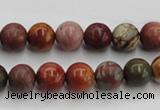 CPJ102 15.5 inches 8mm round picasso jasper gemstone beads wholesale