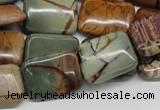 CPJ11 15.5 inches 15*20mm rectangle picasso jasper beads wholesale