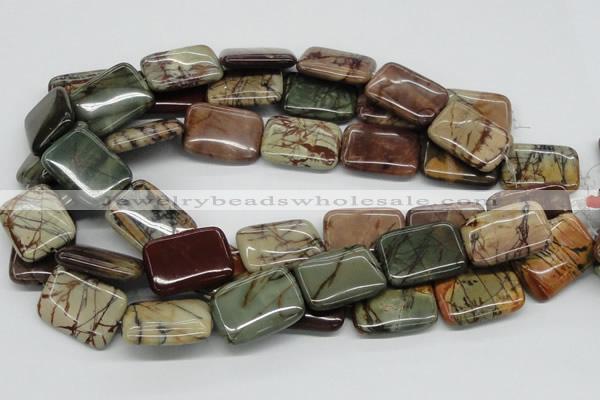 CPJ12 15.5 inches 22*30mm rectangle picasso jasper beads wholesale