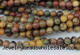 CPJ151 15.5 inches 4mm round picasso jasper gemstone beads