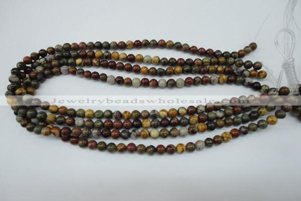 CPJ152 15.5 inches 6mm round picasso jasper gemstone beads