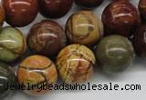 CPJ16 15.5 inches 8mm round picasso jasper beads wholesale