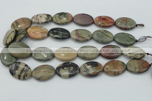 CPJ29 15.5 inches 22*30mm oval picasso jasper beads wholesale