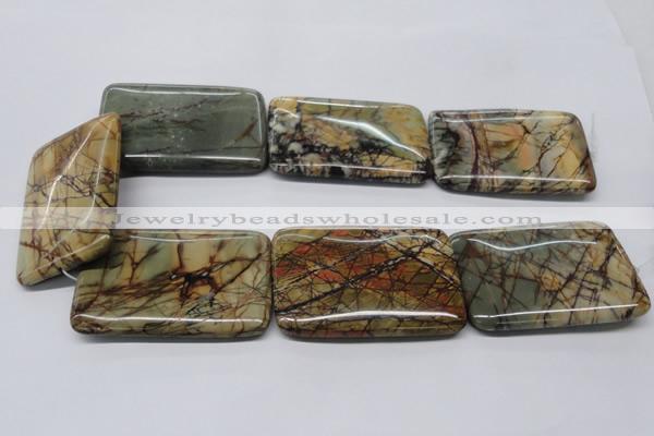 CPJ36 15.5 inches 40*60mm rectangle picasso jasper beads wholesale