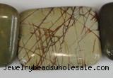 CPJ360 15.5 inches 30*40mm rectangle picasso jasper gemstone beads