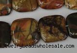 CPJ362 15.5 inches 20*20mm square picasso jasper gemstone beads