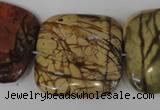 CPJ363 15.5 inches 30*30mm square picasso jasper gemstone beads