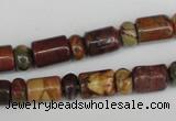 CPJ367 15.5 inches 5*8mm rondelle & 8*10mm tube picasso jasper beads