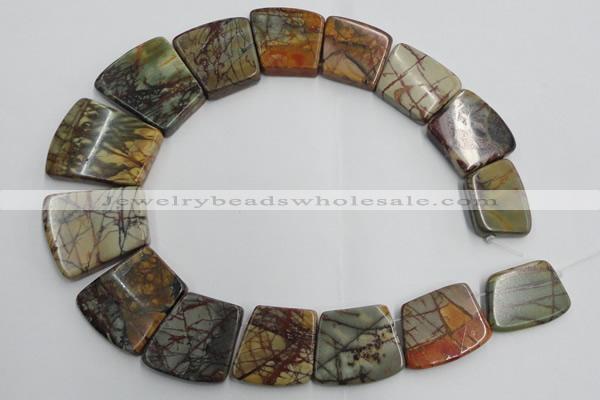 CPJ379 Top drilled 18*25mm - 26*32mm trapezoid picasso jasper beads