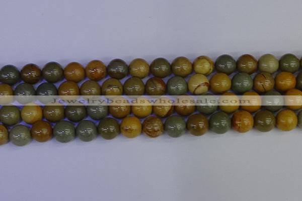 CPJ455 15.5 inches 14mm round wildhorse picture jasper beads