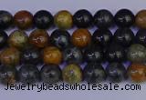 CPJ470 15.5 inches 4mm round black picasso jasper beads wholesale