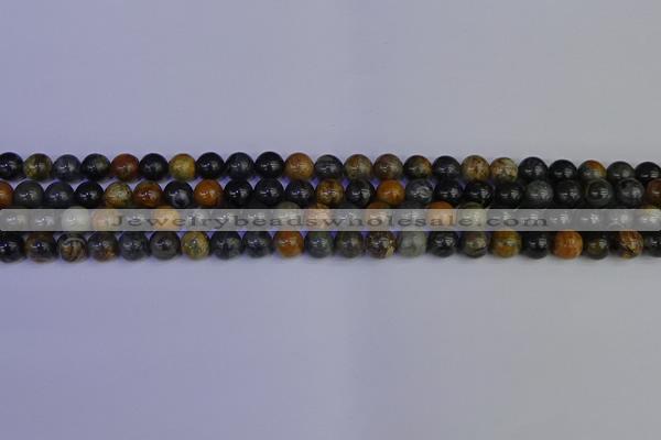 CPJ471 15.5 inches 6mm round black picasso jasper beads wholesale