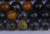 CPJ473 15.5 inches 10mm round black picasso jasper beads wholesale